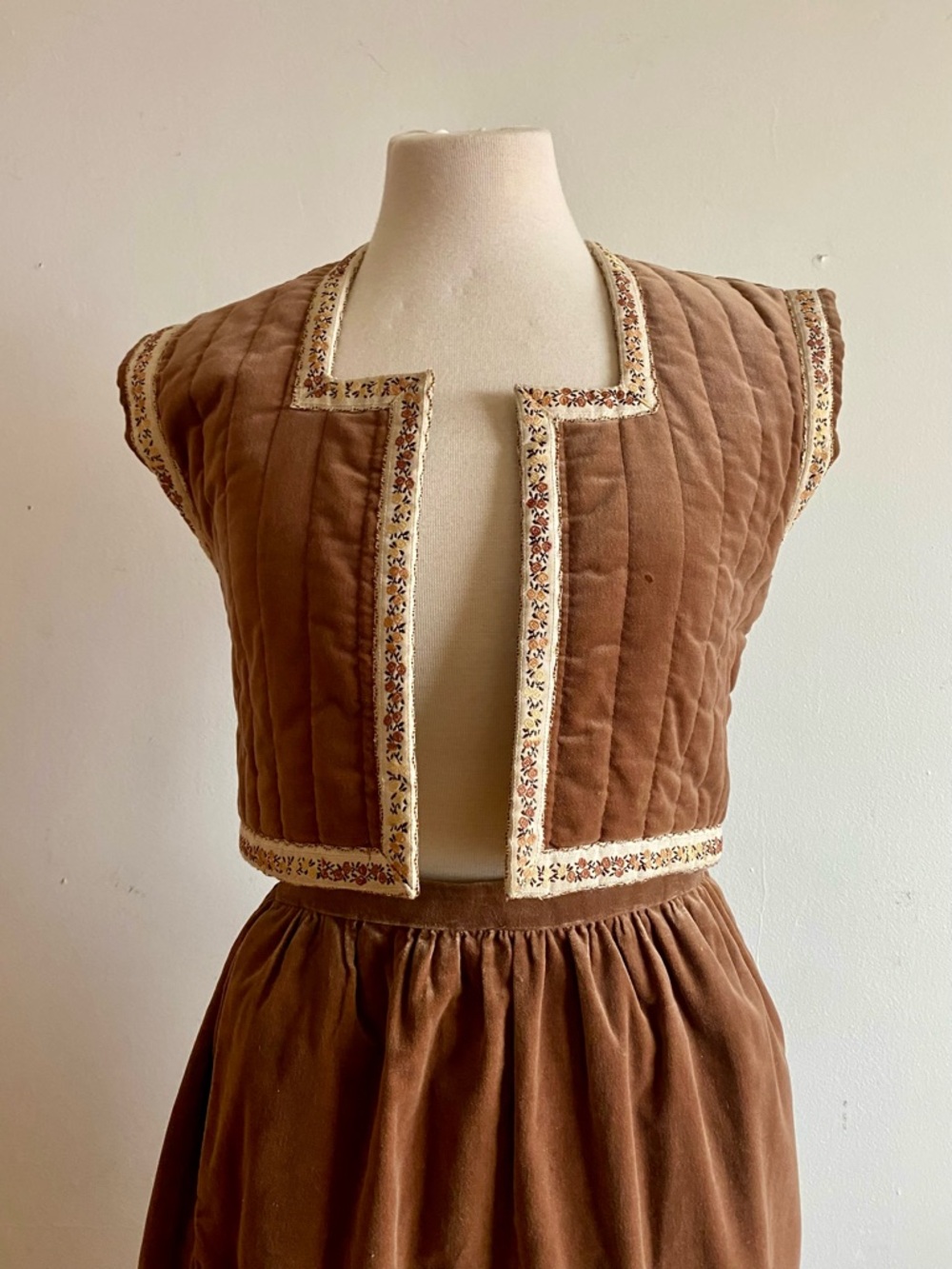Vintage Suttles & Seawinds Skirt Vest Set Autumnal Paisley Vicki Lynn Bardon XS - Picture 2 of 16